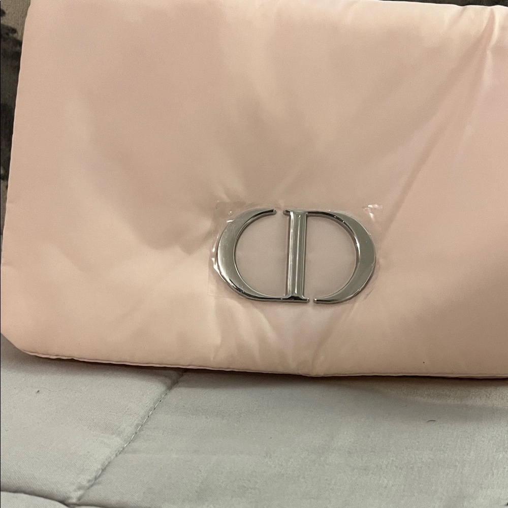 Dior Blush Pink Clutch with Silver Logo